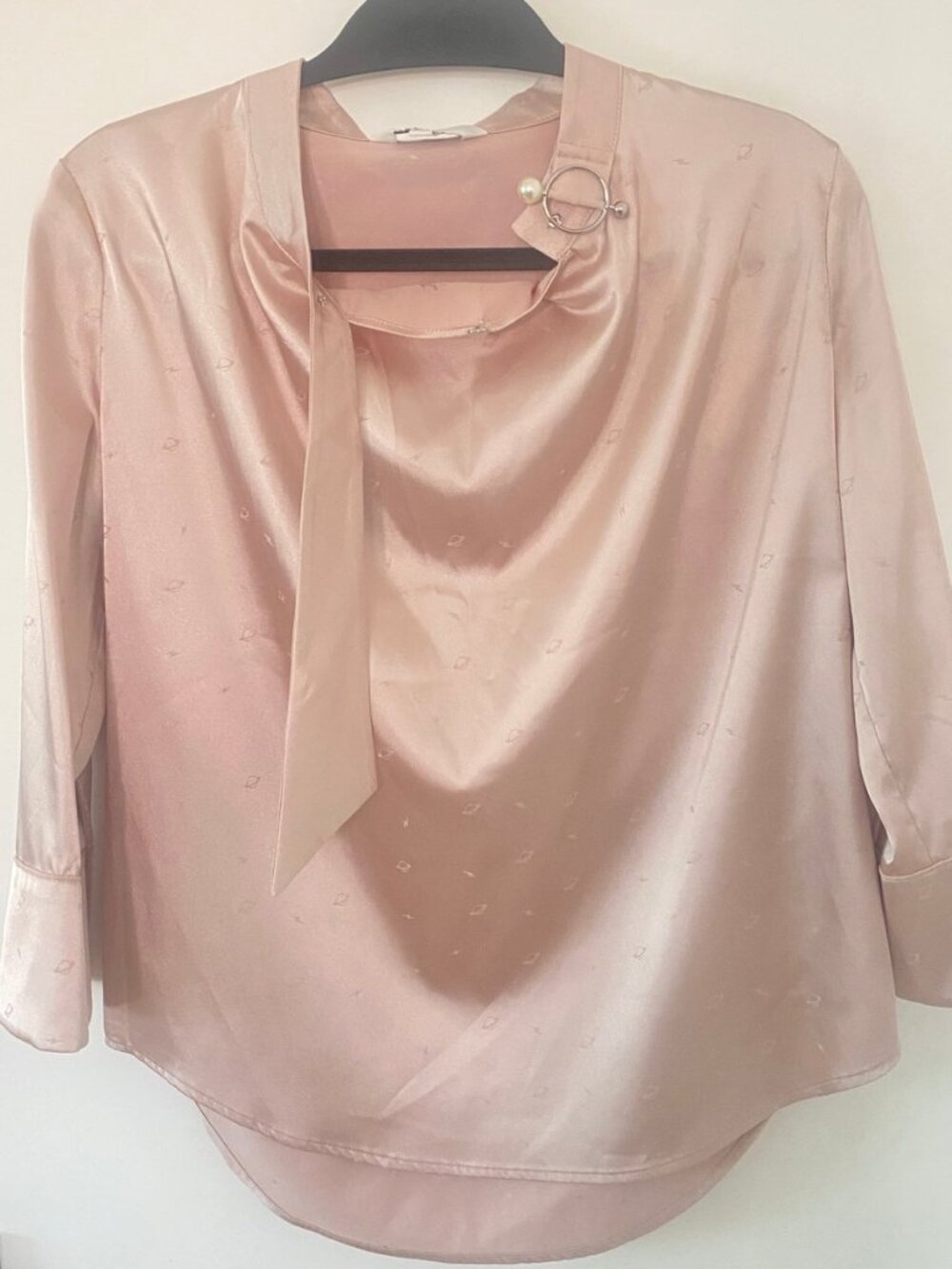 Lily Blush Pink Satin Blouse - Size XXS